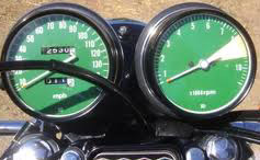 1976 Honda 750 green gauges